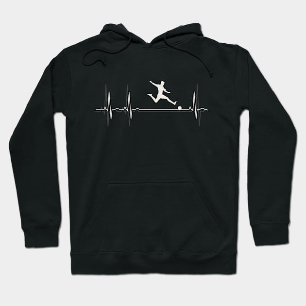 Soccer Heartbeat - I love to play soccer Hoodie by Jose Luiz Filho